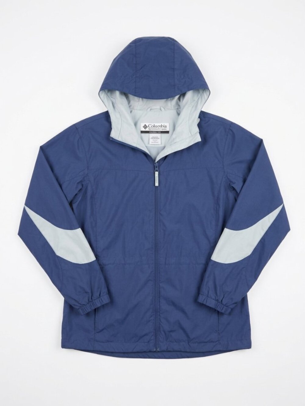 COLUMBIA - Fall Periwinkle Blue Hooded Rain Jacket / Windbreaker -  Large